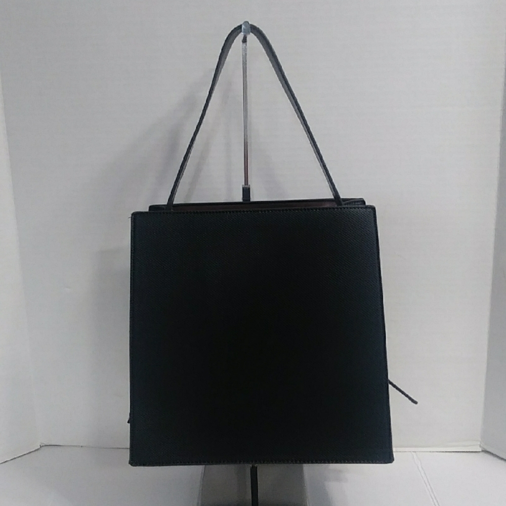 Women's Elegant Black & Dark Brown Adjustable Strap Shoulder Bag *EUC*